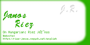 janos riez business card